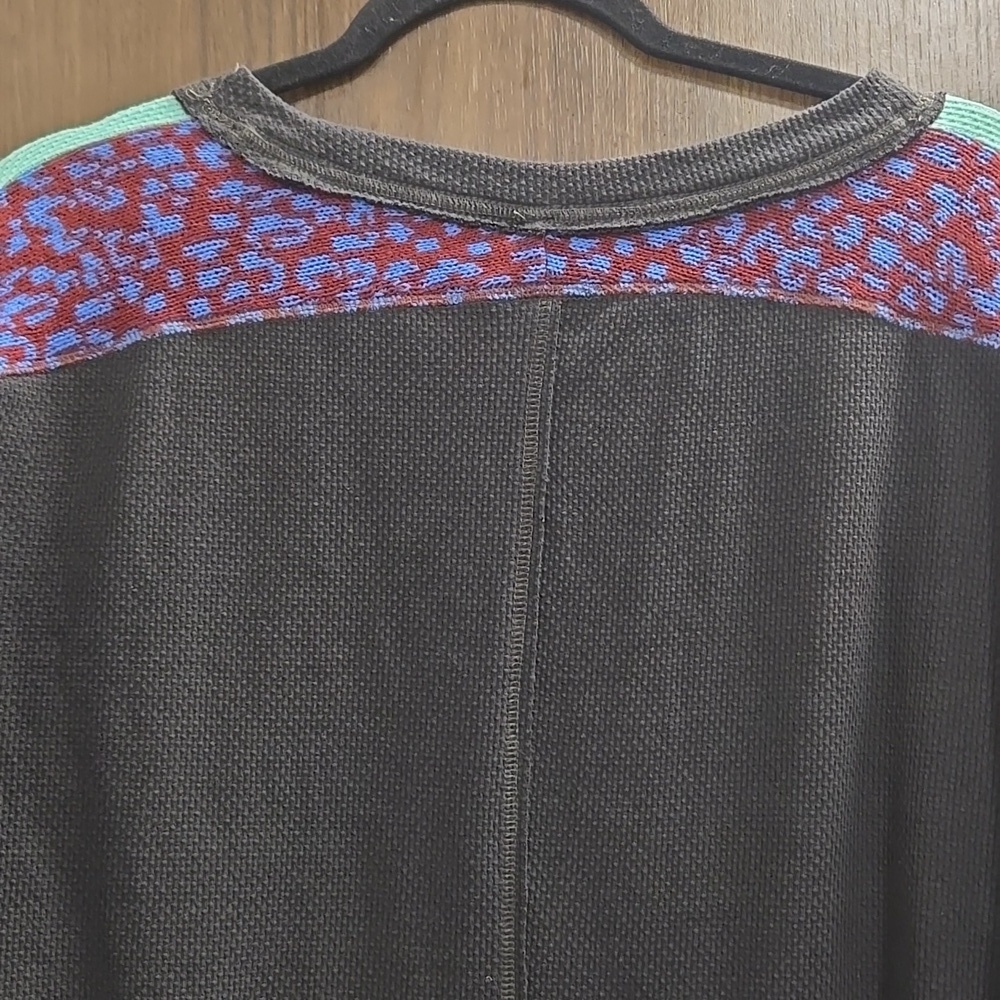 Free People-Long Sleeve "On My Way" Cuff Thermal Top in Washed Black-Size XS - Picture 13 of 17